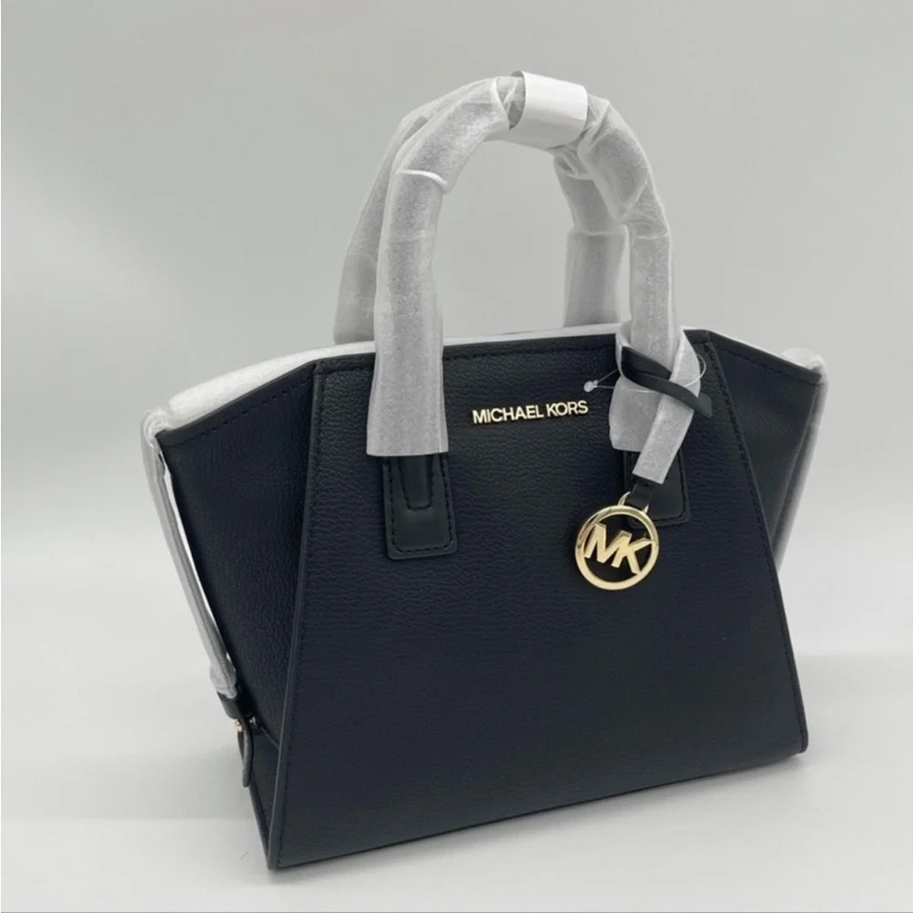 Michael Kors Avril Small Satchel Crossbody Black - Picture 6 of 9